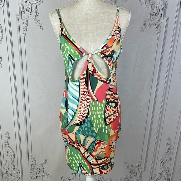 Tropical Print Mini Dress - Picture 2 of 11